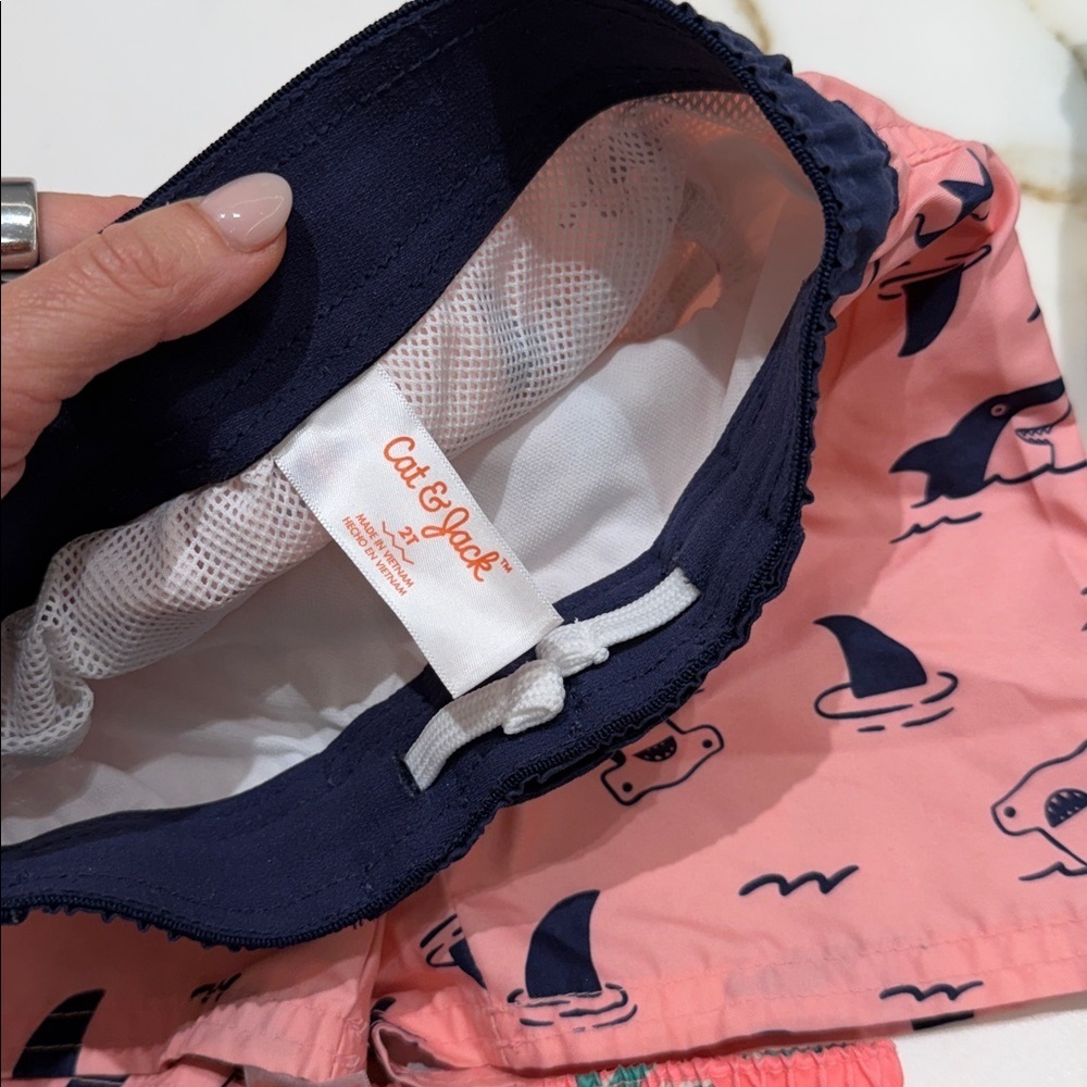 Set of 3 Cat & Jack Kids Patterned Shorts Set - Pink, Green, Blue - Picture 6 of 8